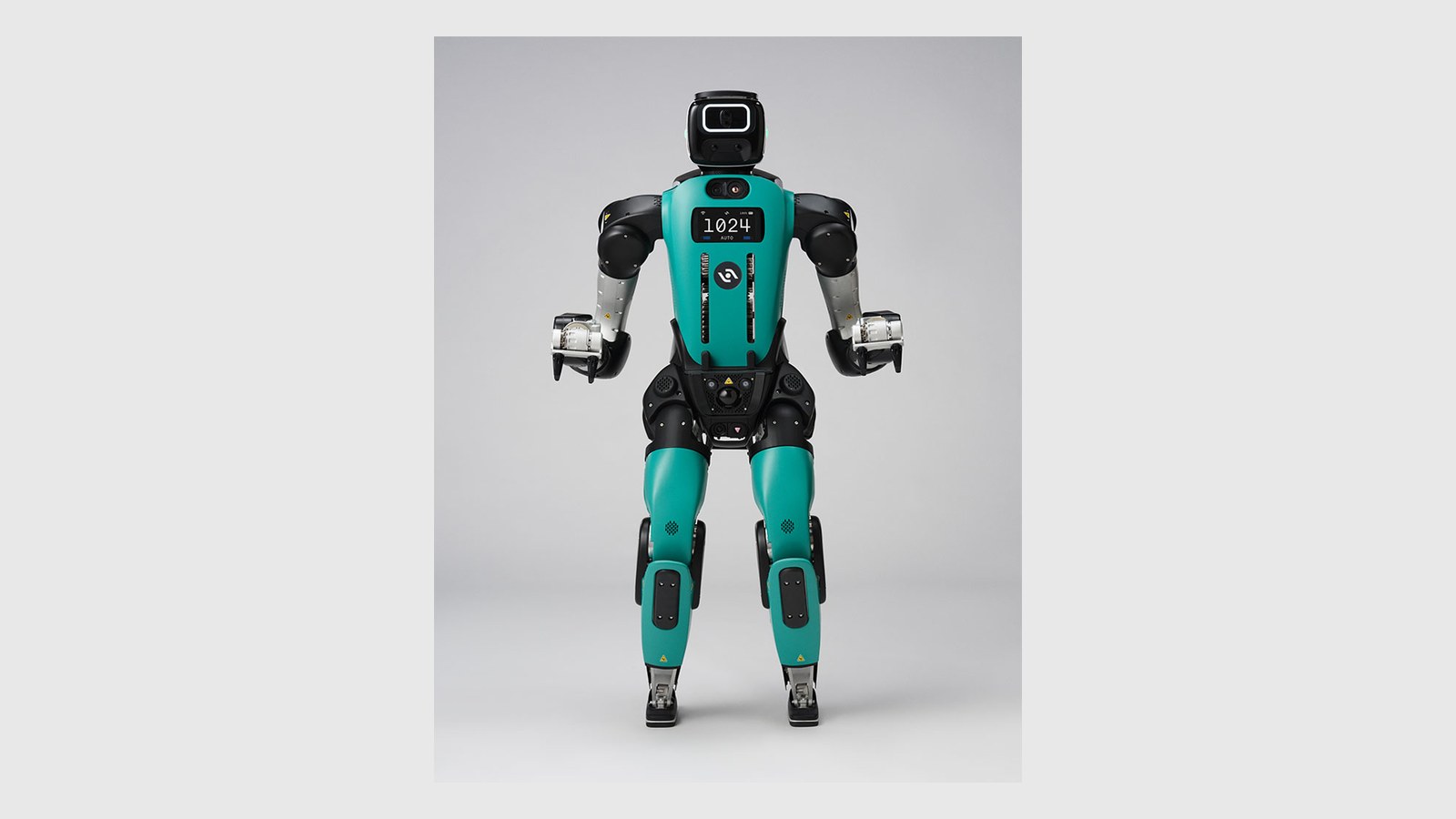 Agility Robotics’ Digit humanoid, photographed from the front against a plain background.