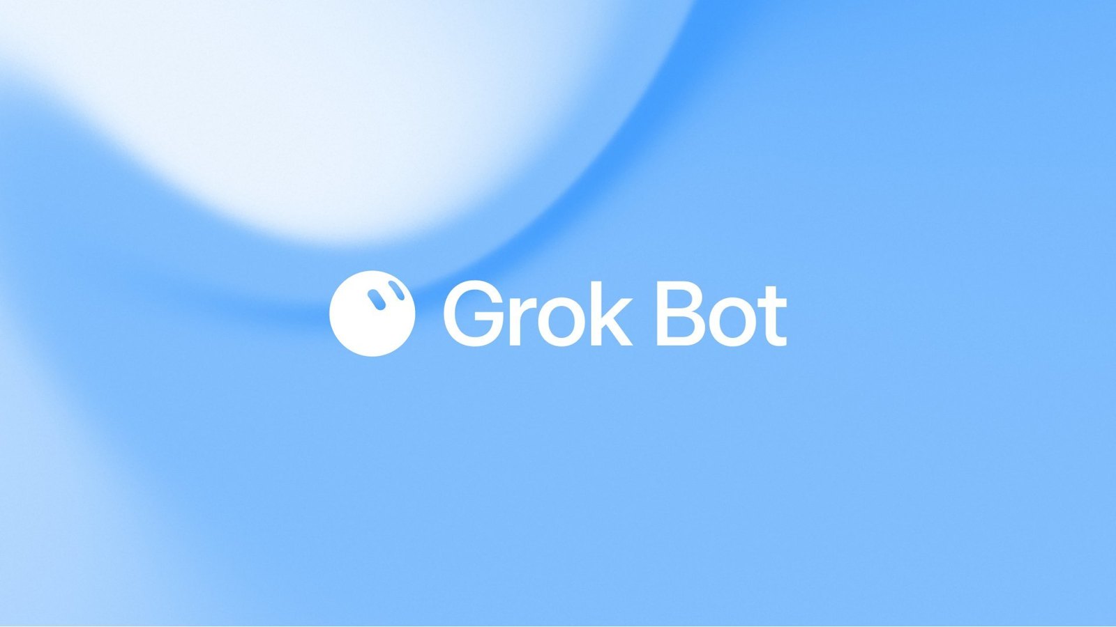 The words Grok Bot in white on a blue field.